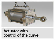 Actuator with control of the curve